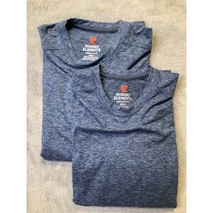 Rugged Elements Men's Long Sleeve Crew Tee 2 Pack Size M & S Dark Blue Color